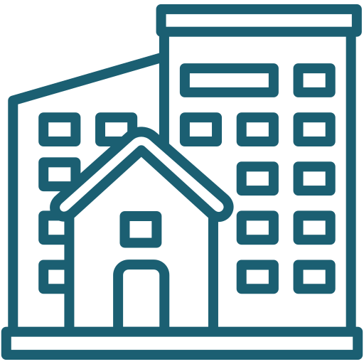 <b style="font-size: 18px;">Residential & Industrial</b> <br/>Villas, apartments, Warehouses, plants, & utilities